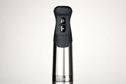 A close-up of the Power button and Variable Speed Control button of the Vitamix immersion blender. 