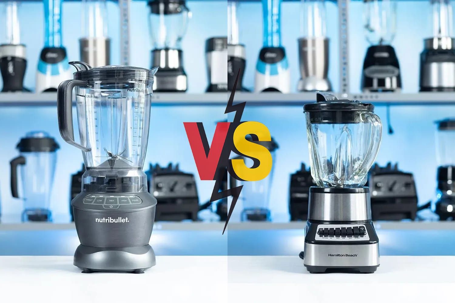 NutriBullet Blender Combo 1200 Watt (ZNBF30500Z) vs Hamilton Beach Wave Crusher Blender