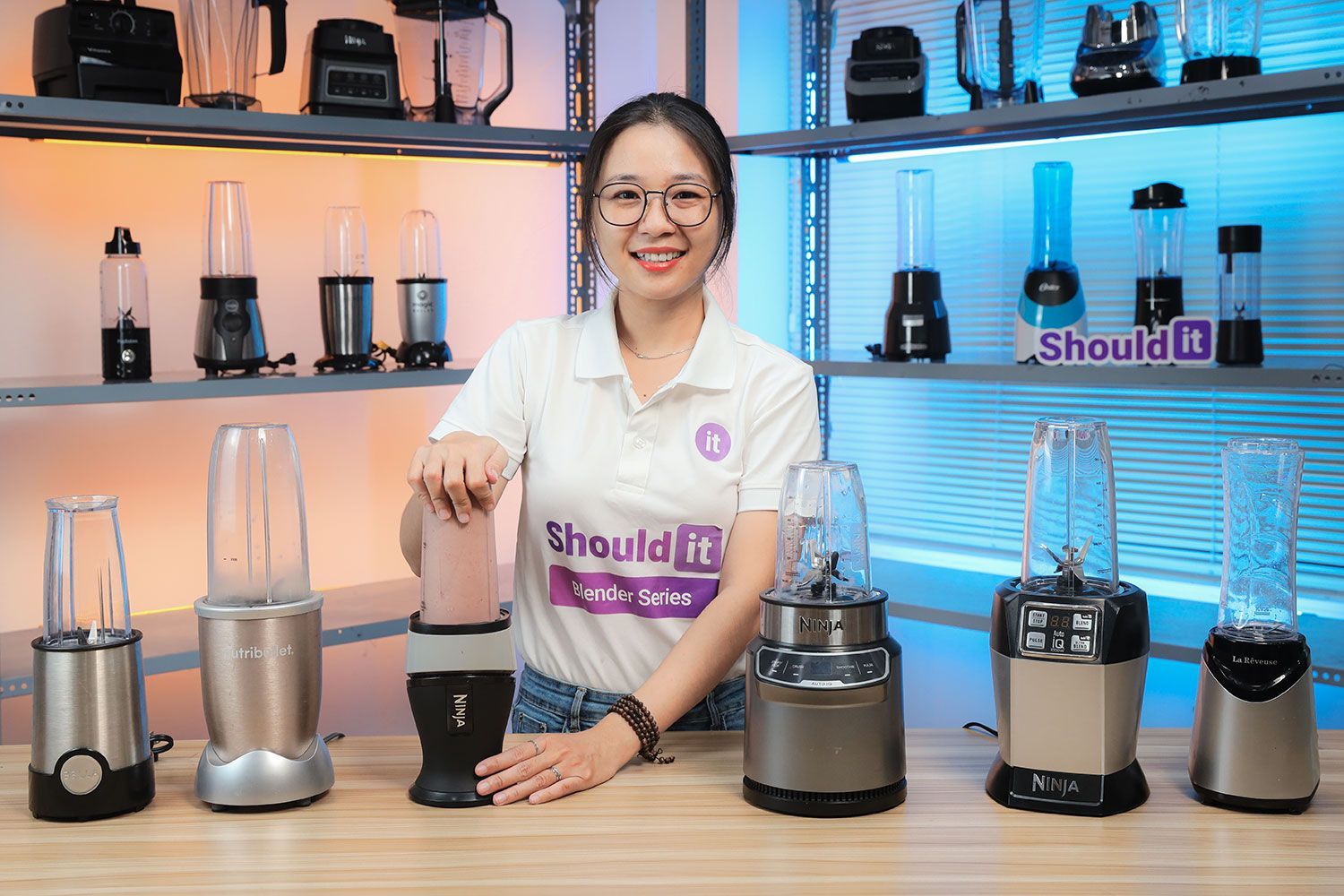 Tina Pham is in Shouldit Lab Testing a Full Range of Personal Blenders