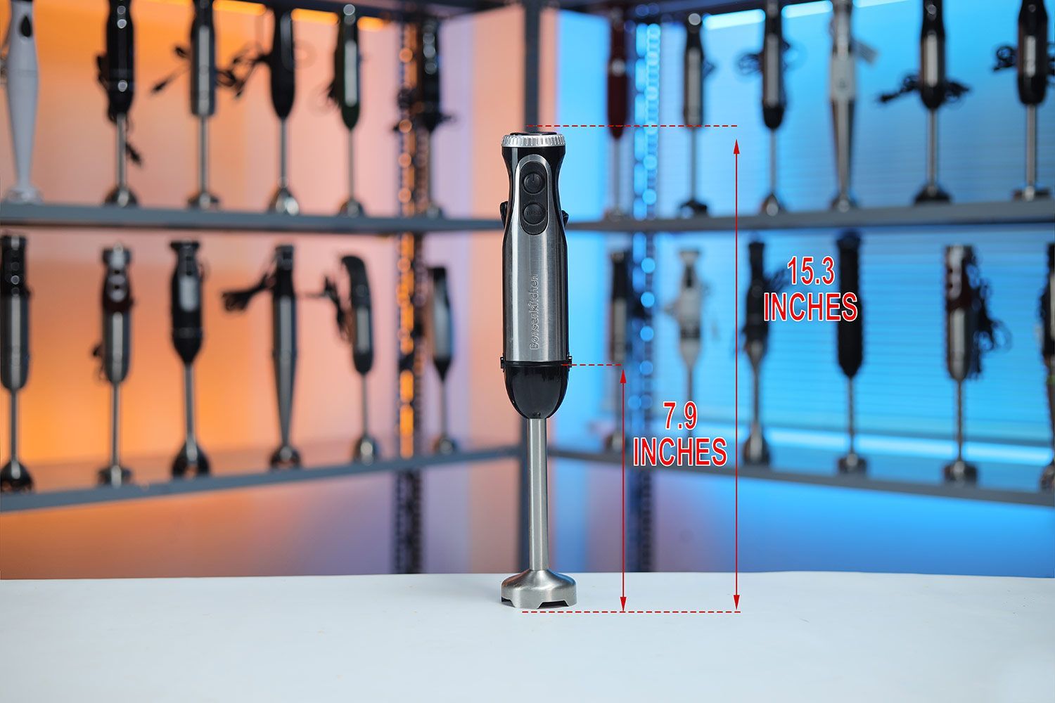 Bonsenkitchen 4 in 1 Immersion Blender Dimensions