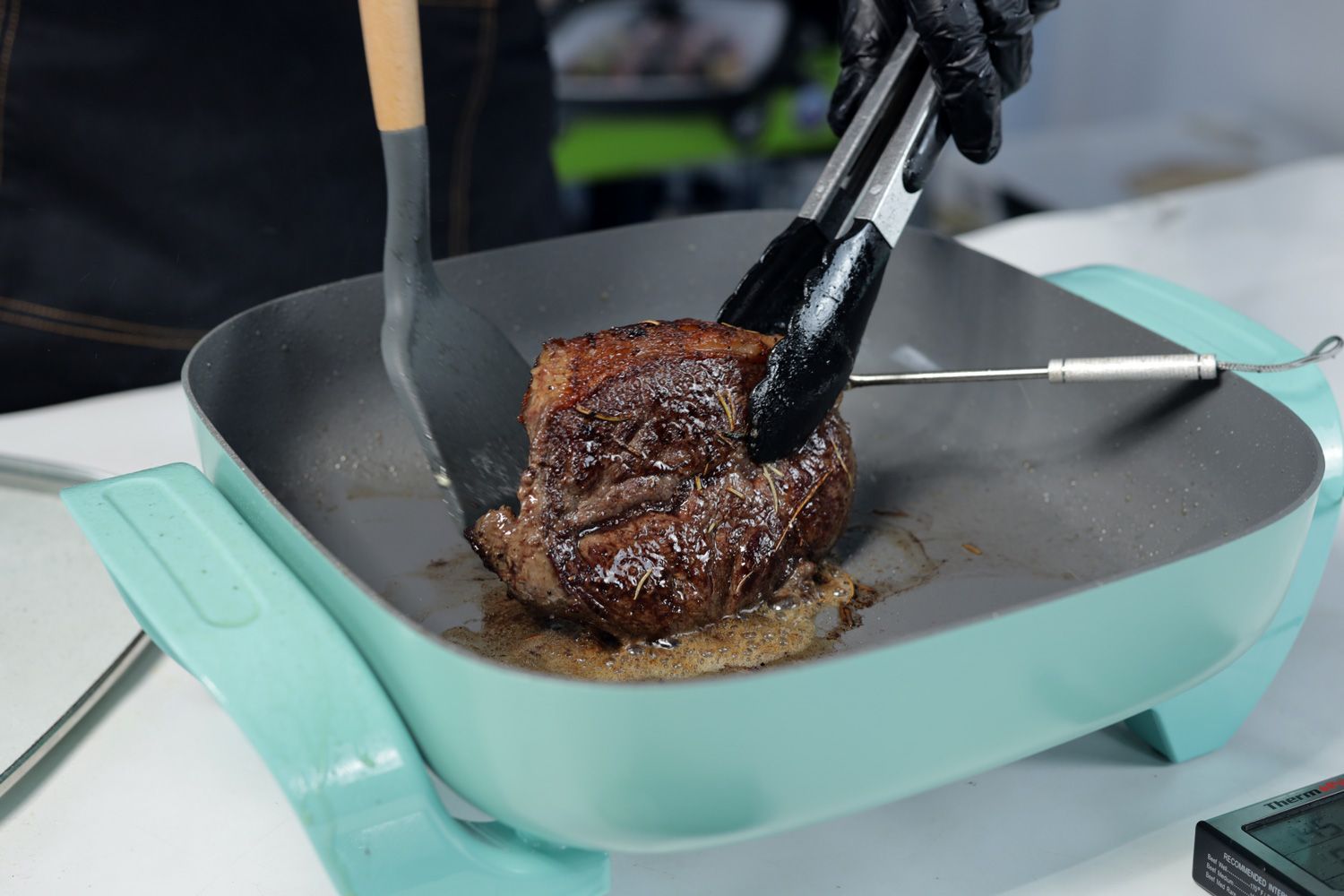 GreenLife Electric Skillet 5QT Steaks Test Result