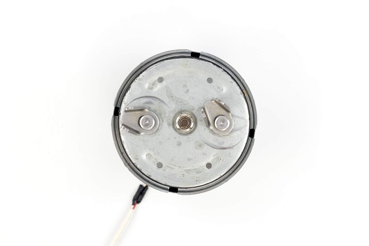 Top view of grinding components in Emerson Evergrind E202 looking at layout of flywheel and impellers.