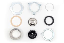 Backup flange, mounting ring, snap ring, gasket, stopper, cushion mount, sink flange, splash guard, lower mounting ring.