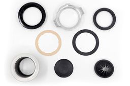 Support ring, mounting ring, cushion mount, fiber gasket, rubber gasket, sink flange, stopper, removable sink splash guard.