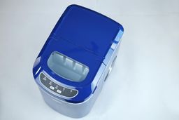 A top down view of the lid and control panel of a portable countertop ice maker.