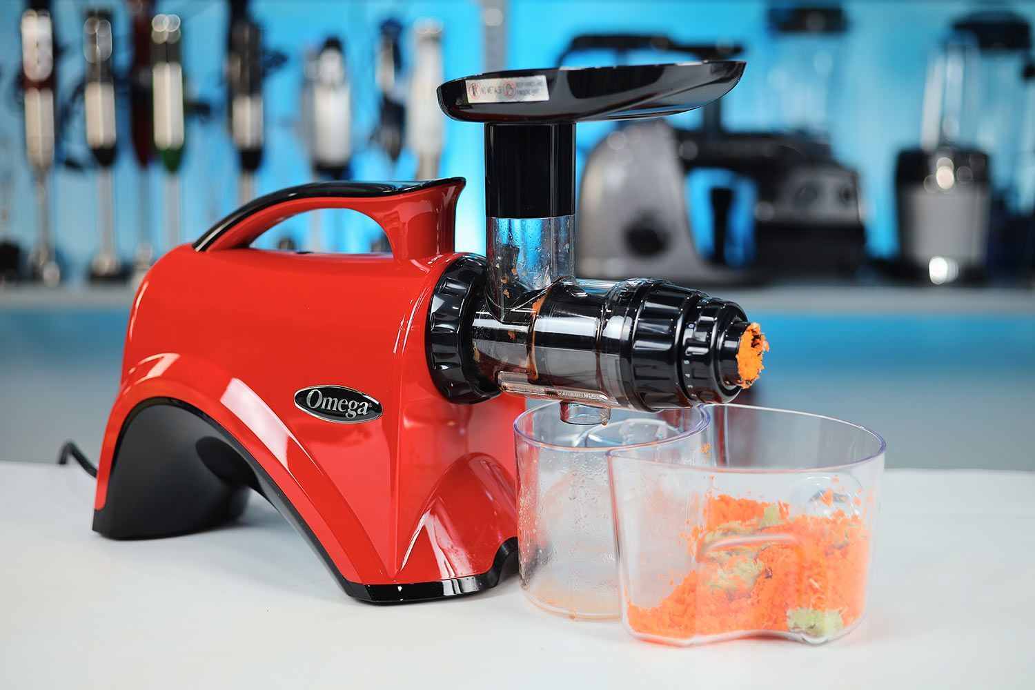 The Omega NC900 juicer, fully assembled