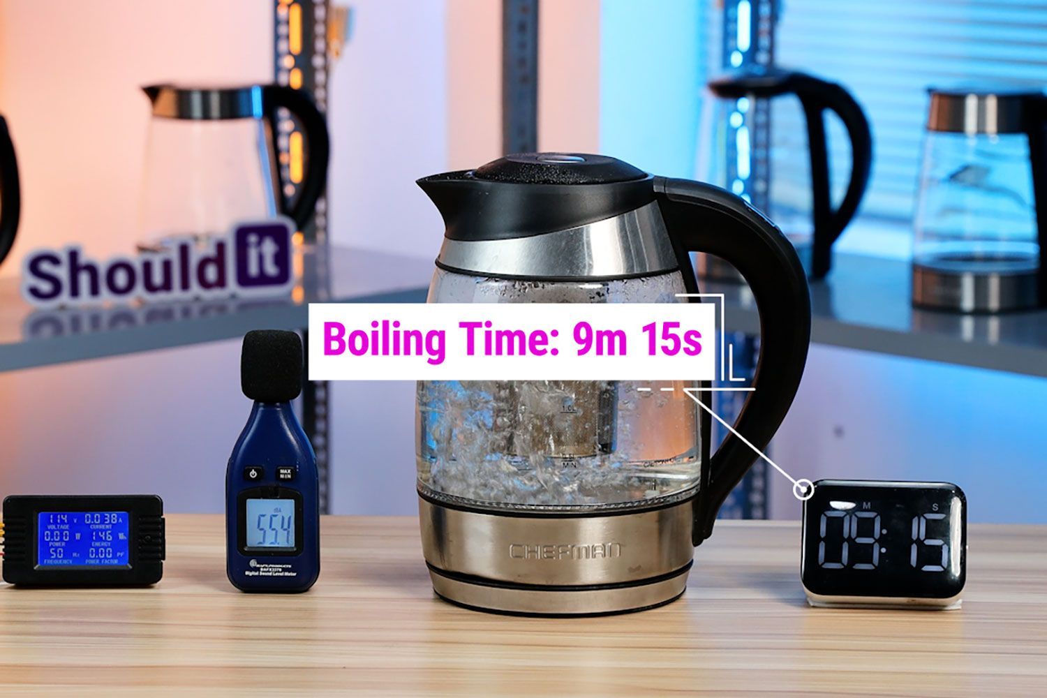 Chefman Electric Kettle with 5 Presets Boiling Time