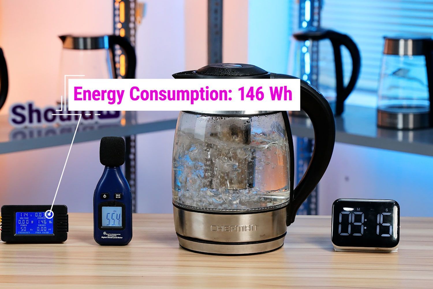 Chefman Electric Kettle with 5 Presets Energy Consumption