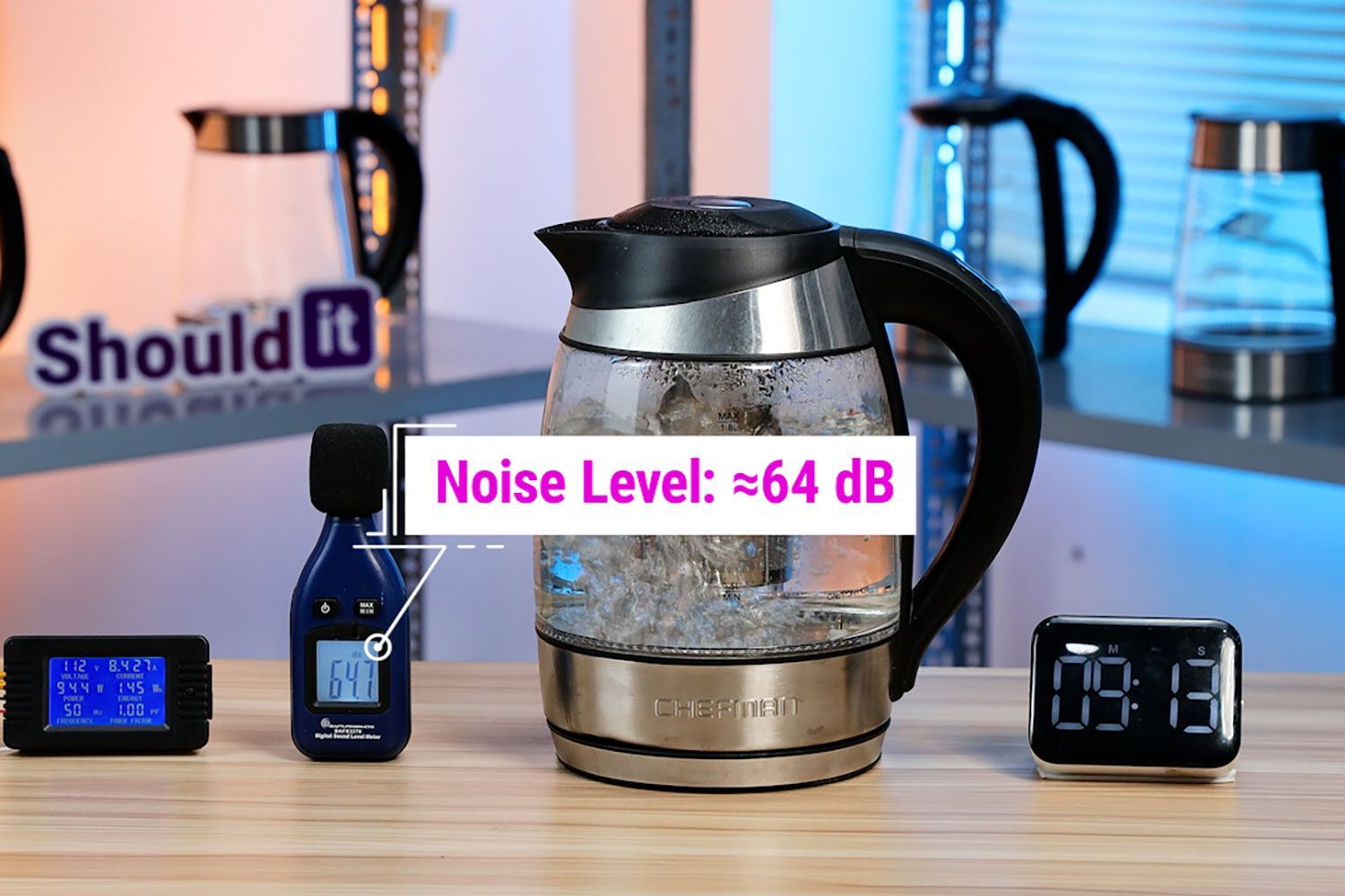 Chefman Electric Kettle with 5 Presets Noise Level