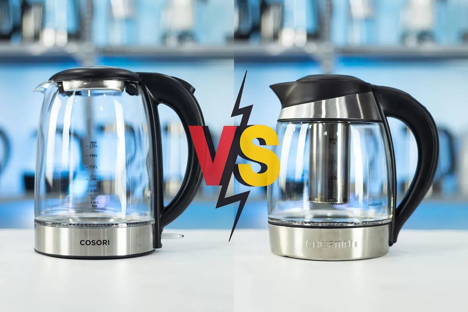 Cosori Glass Electric Kettle GK172-CO vs Chefman Electric Kettle 5 Presets