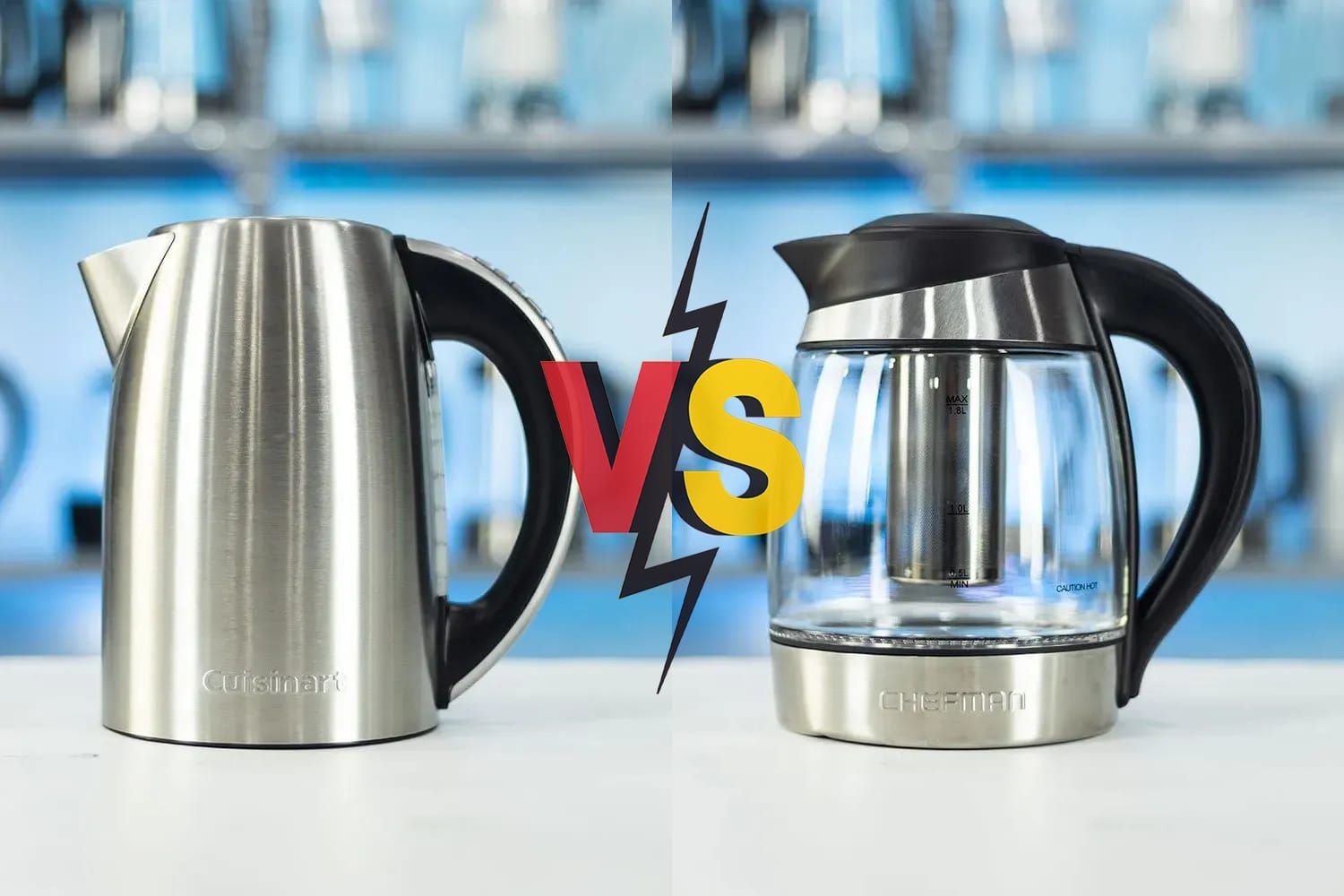 Cuisinart Electric Kettle CPK-17P1 vs Chefman Electric Kettle 5 Presets