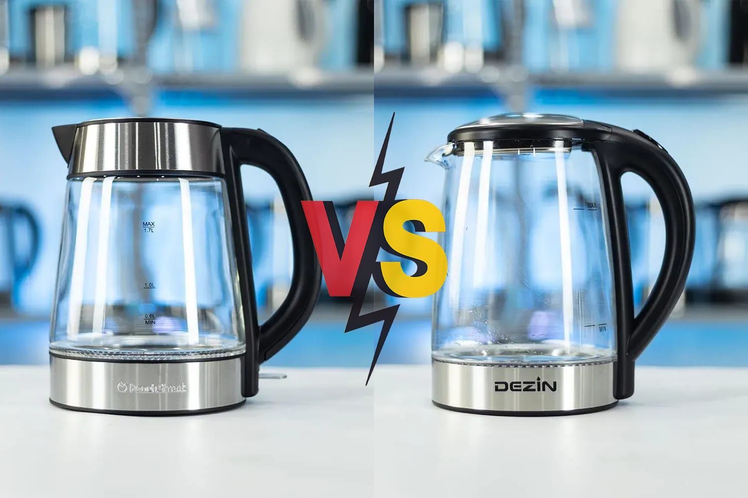 Peach Street Electric Kettle PE-1300 vs Dezin Electric Kettle DZ380