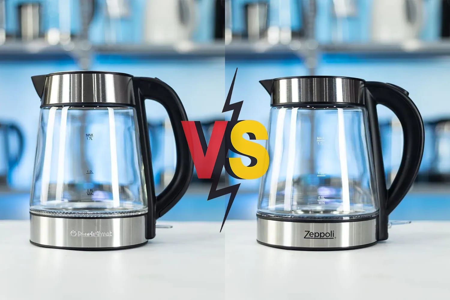 Peach Street Electric Kettle PE-1300 vs Zeppoli Electric Kettle ZPL-KETTLE