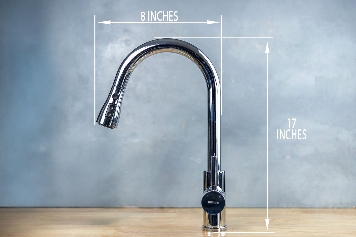 Wewe A1001L Kitchen Faucet Dimensions