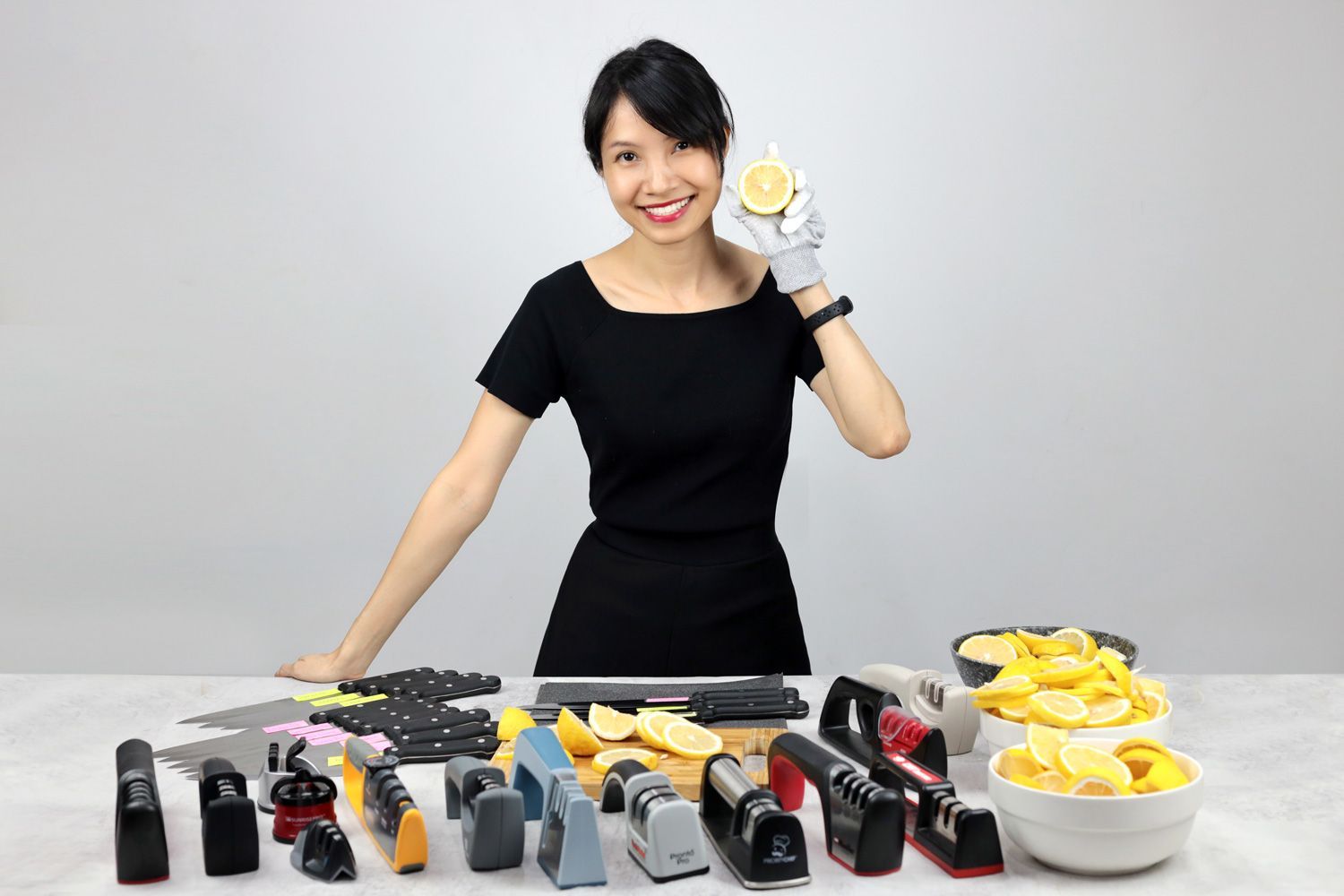 Anh Ngo in Shouldit's Lab for Testing Manual Knife Shapeners