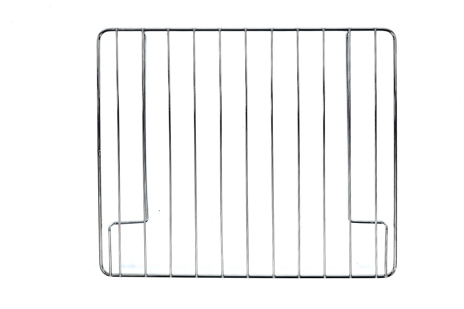 A stainless steel baking rack of the Hamilton Beach 31344DA 4-Slice Easy Reach Roll Top Toaster Oven on a white background.