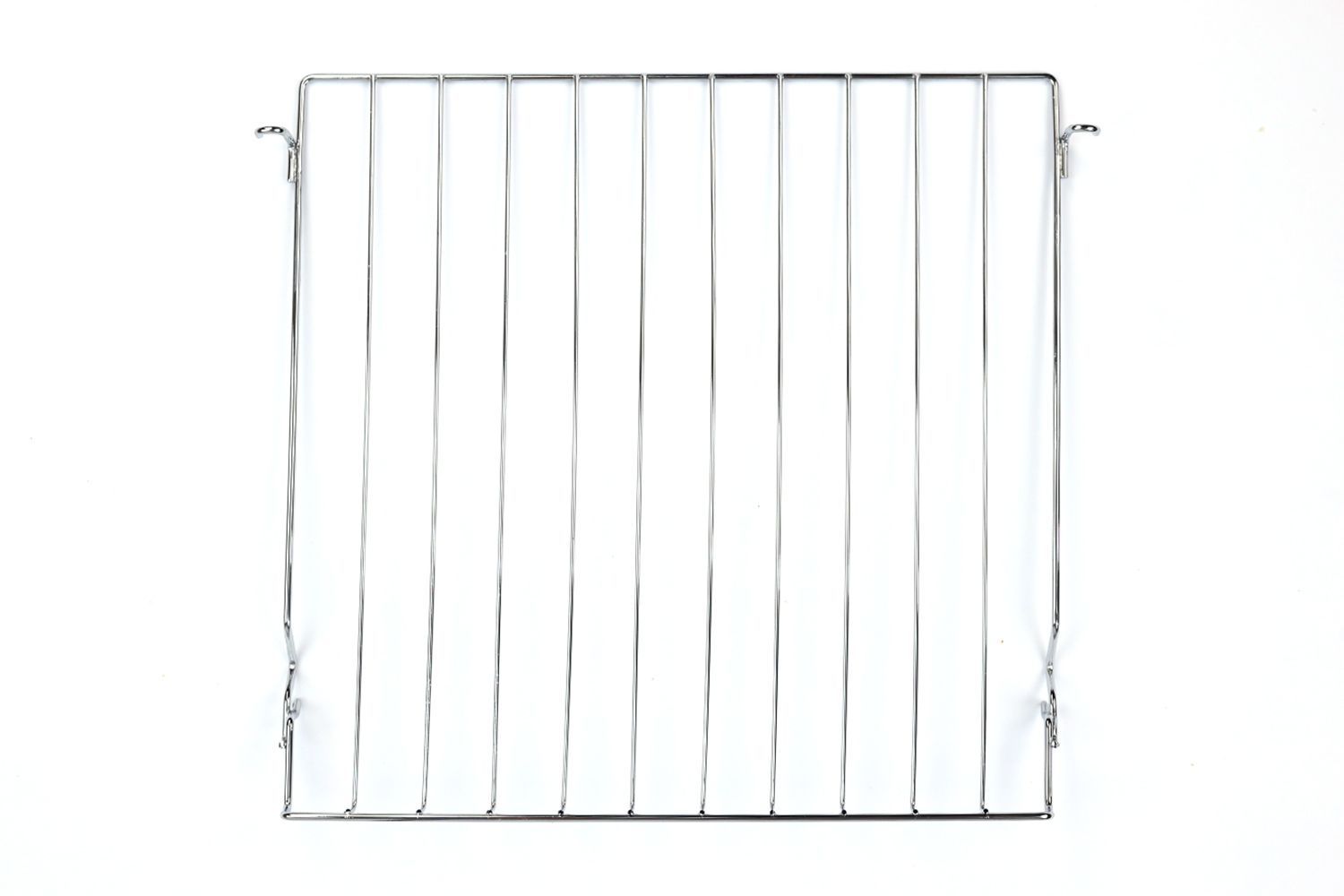 A stainless steel baking rack of the silver Panasonic NB-G110P FlashXpress Compact Toaster Oven on a white background.