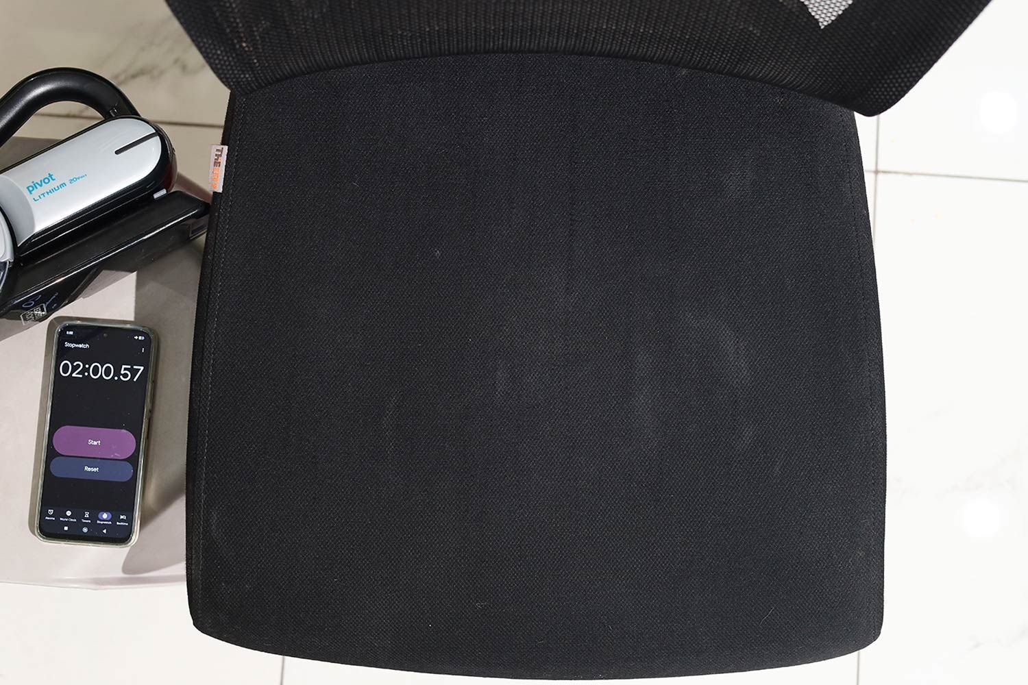 BlackDecker PivotVac Handheld Vacuum Cleaners Fabric Chair Cleaning Test