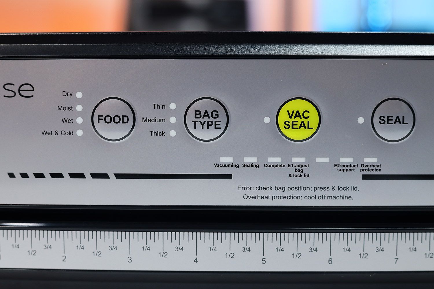 MEGAWISE 2025 Powerful Vacuum Sealer Control Panel