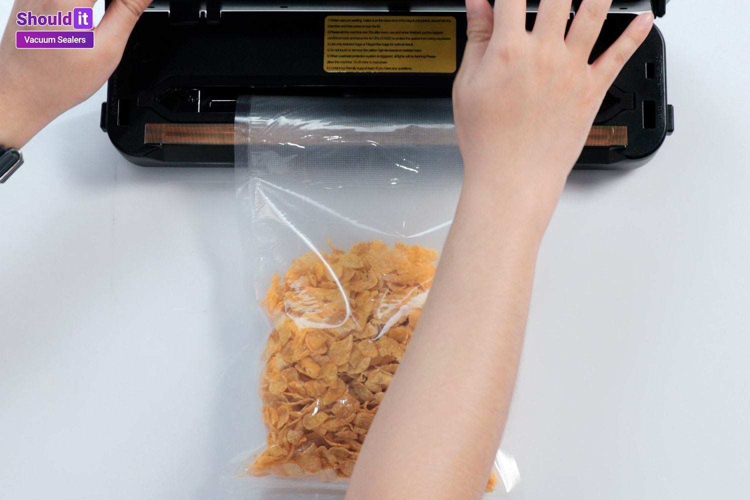 Megawise Powerful But Compact Vacuum Sealer Machine One-Touch Automatic Food Sealer (Black