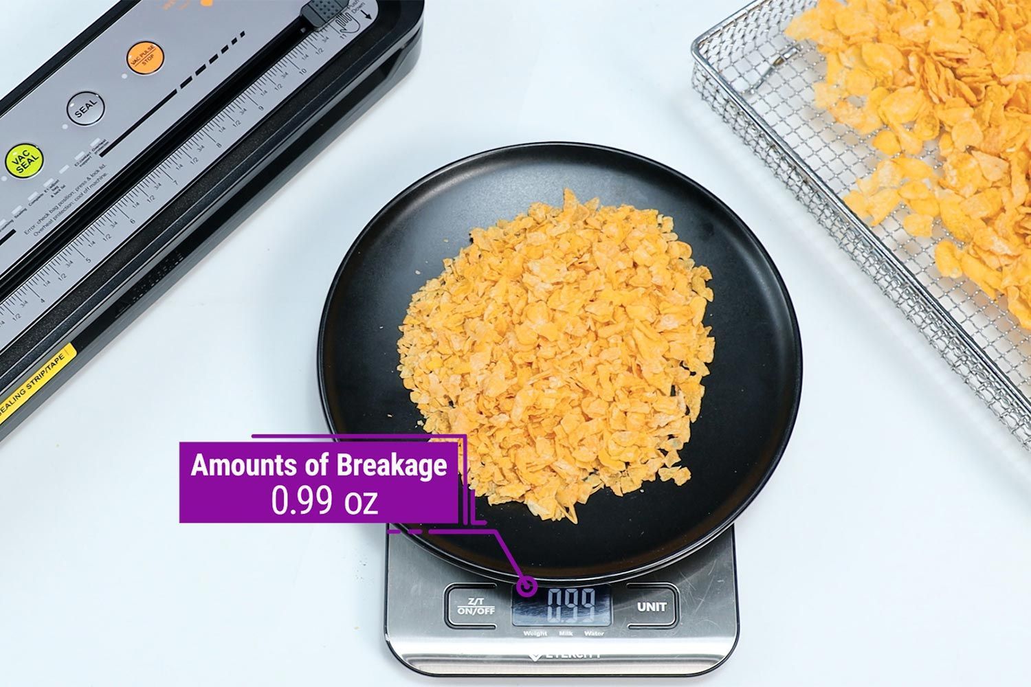 Megawise VS6621 2025 Vacuum Sealer Crunchy Food Breakage Test Result