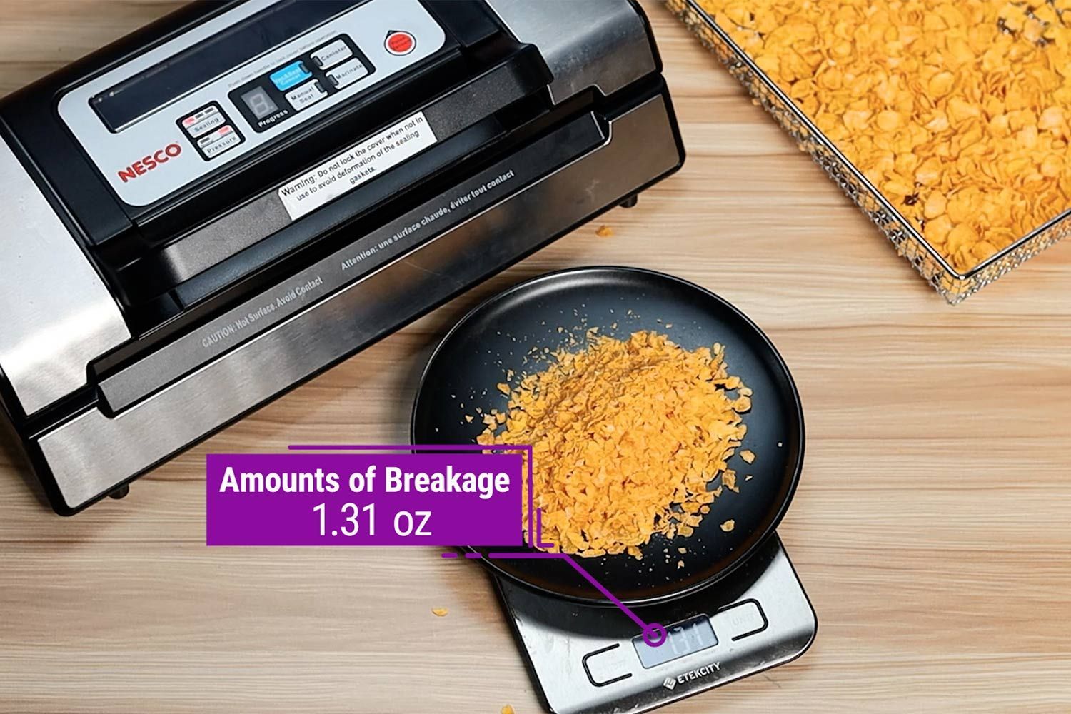 Nesco VS-12 Deluxe Crunchy Food Breakage Test Result