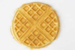 The golden brown bottom side of the waffle made by the Cuisinart WAF-F20P1 Double waffle maker in 5 minutes.