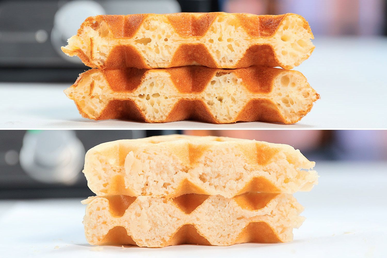 Ninja BW1001 NeverStick PRO Waffle Maker Self-Mixed vs Birch Benders Mix Test Result Comparison