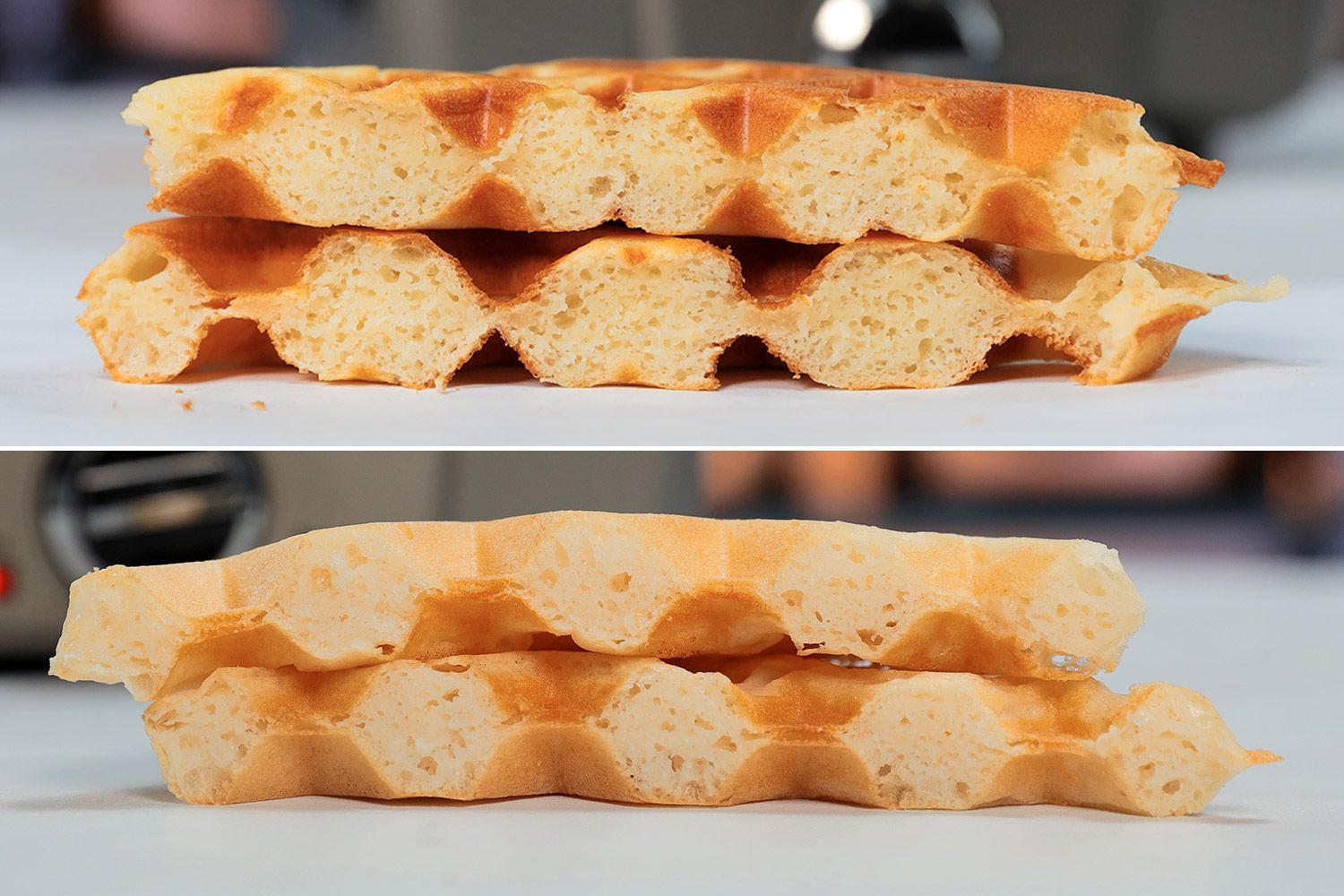 Cuisinart WAF-300P1 Waffle Maker Self-Mixed vs Birch Benders Mix Test Result Comparison