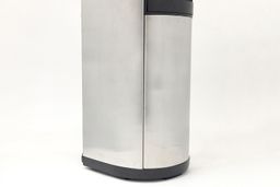 Side view of the stainless steel body of the Frigidaire EFWC519 water cooler dispenser.