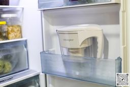 The Aquagear pitcher in a fridge door