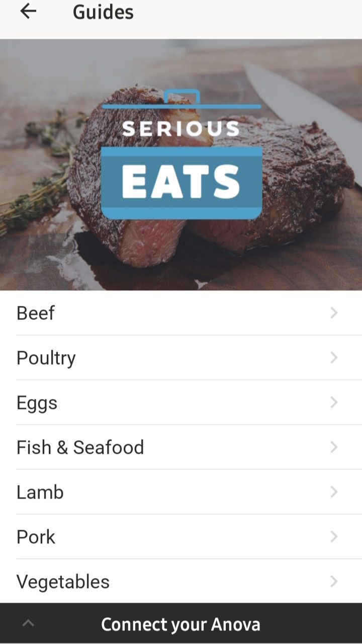 Anova App Cooking Guides eat