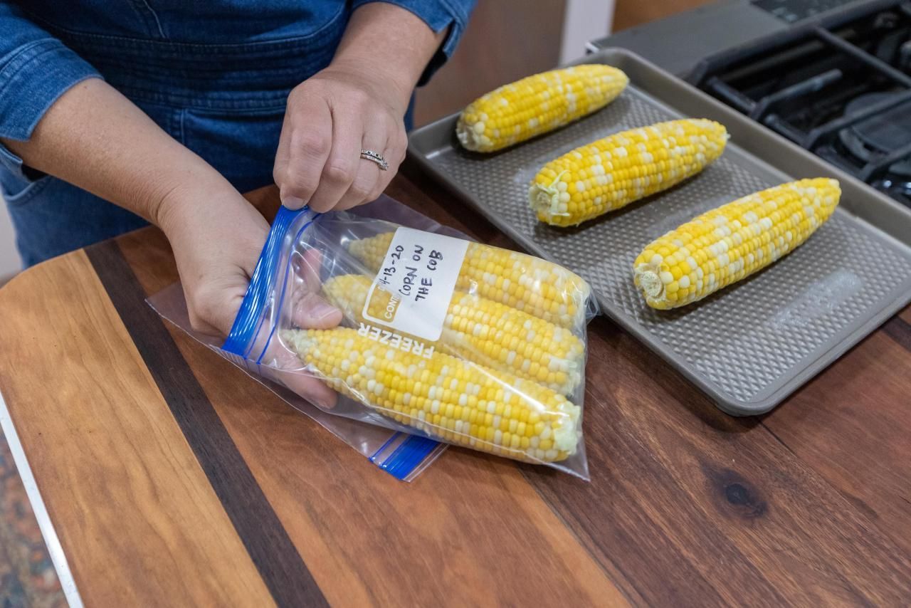 Freezing corn on the cob