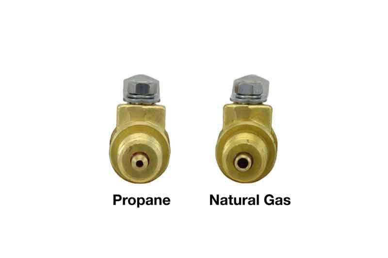 Orifices of propane vs natural gas grills