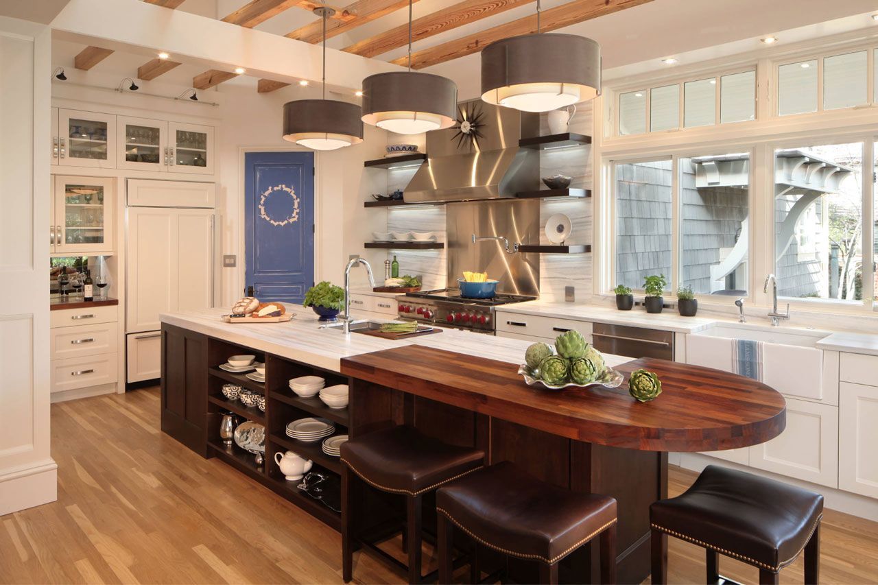 Task Zones Ideas for Kitchen Islands with Seating