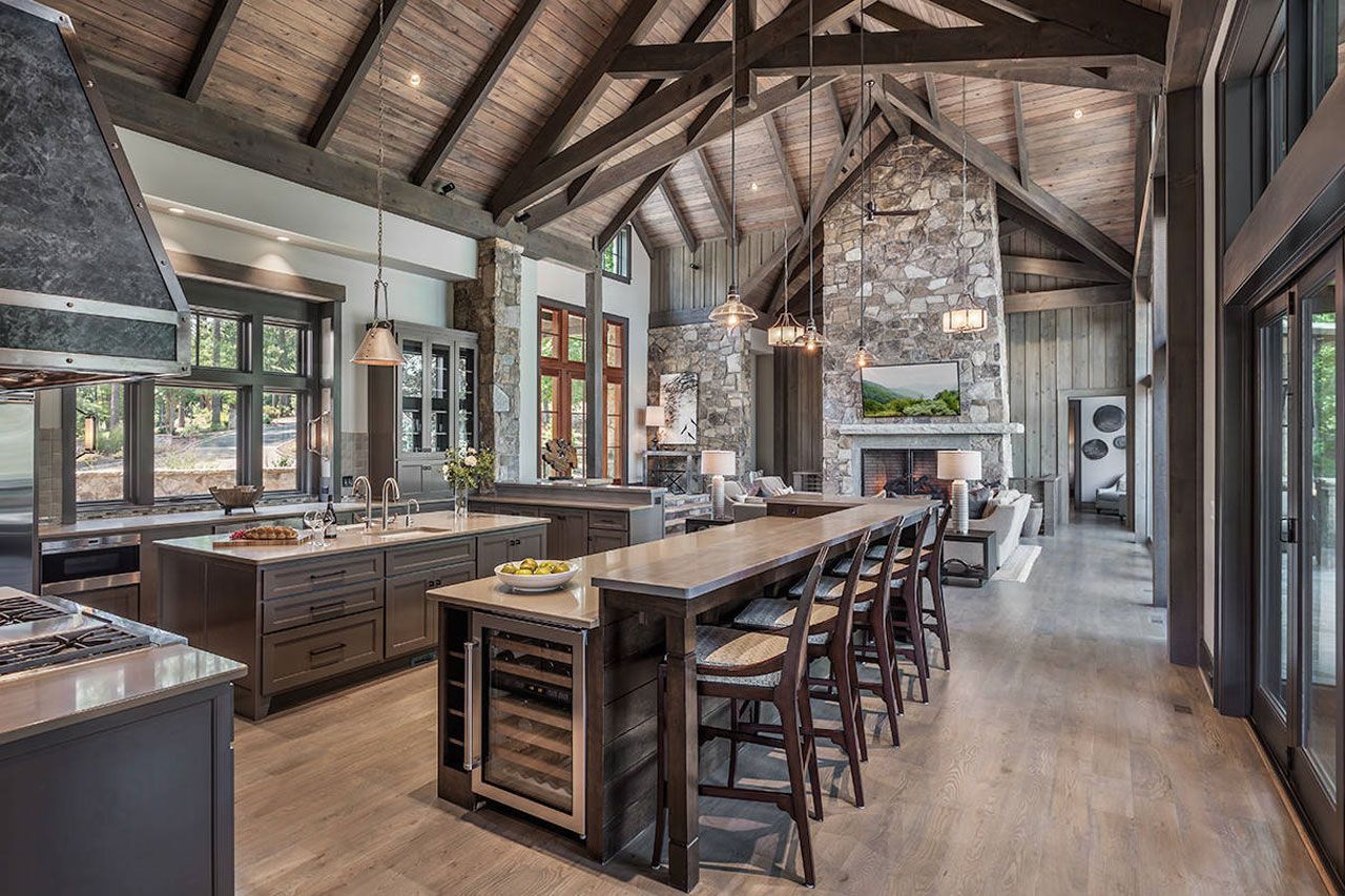 Beam Ceiling Rustic Kitchen Ideas