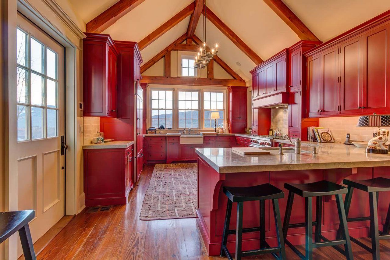 Hot Colors Rustic Kitchen Ideas